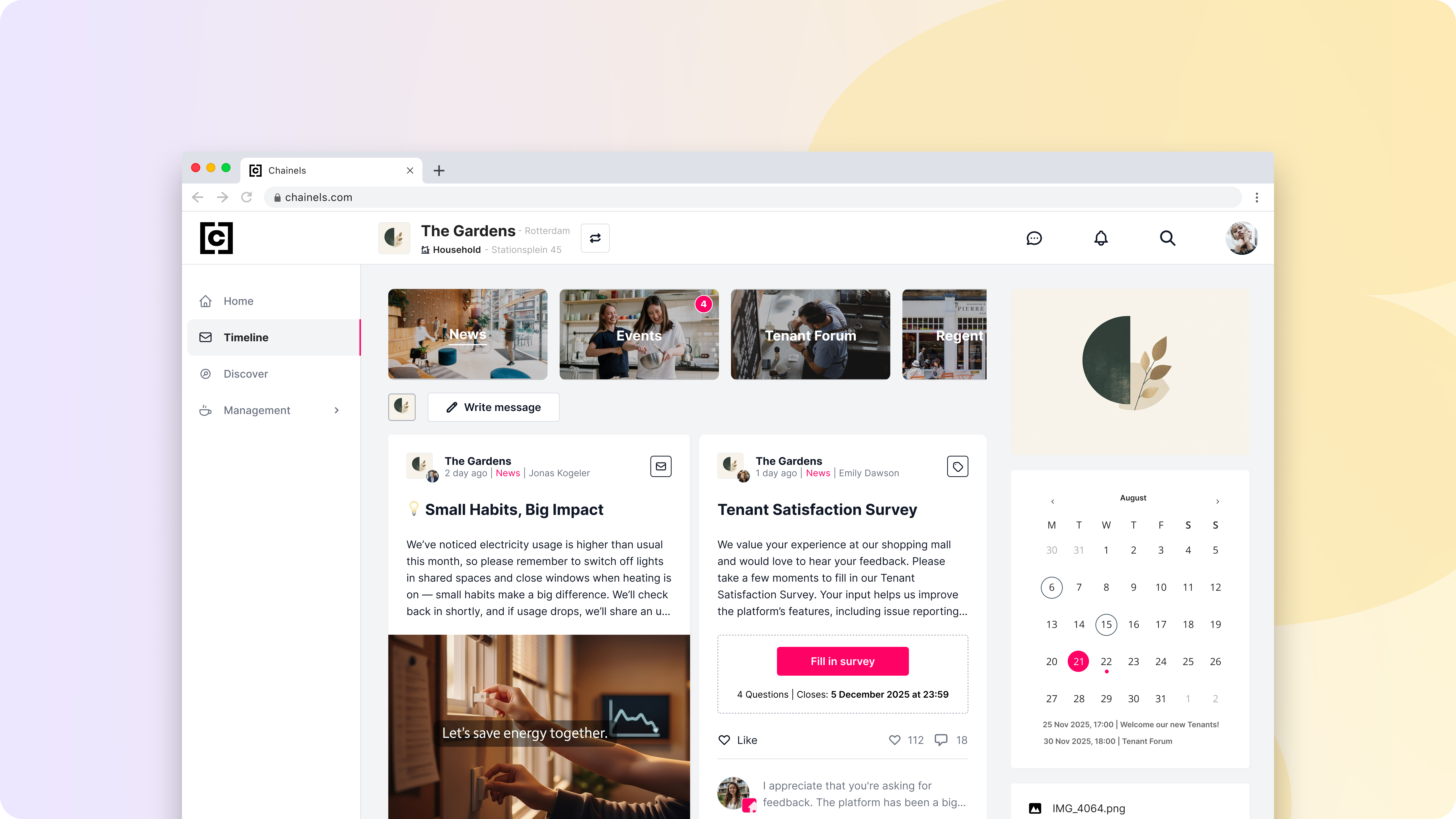 [BLOG Chainels] timeline message