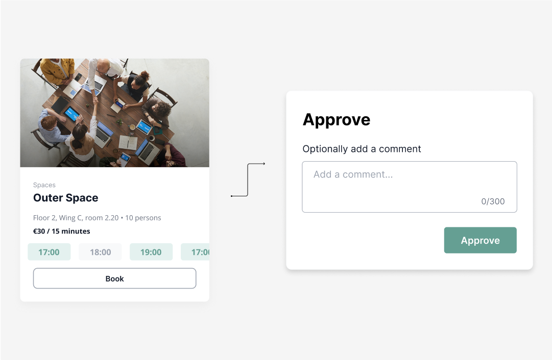 Chainels booking and approval workflow