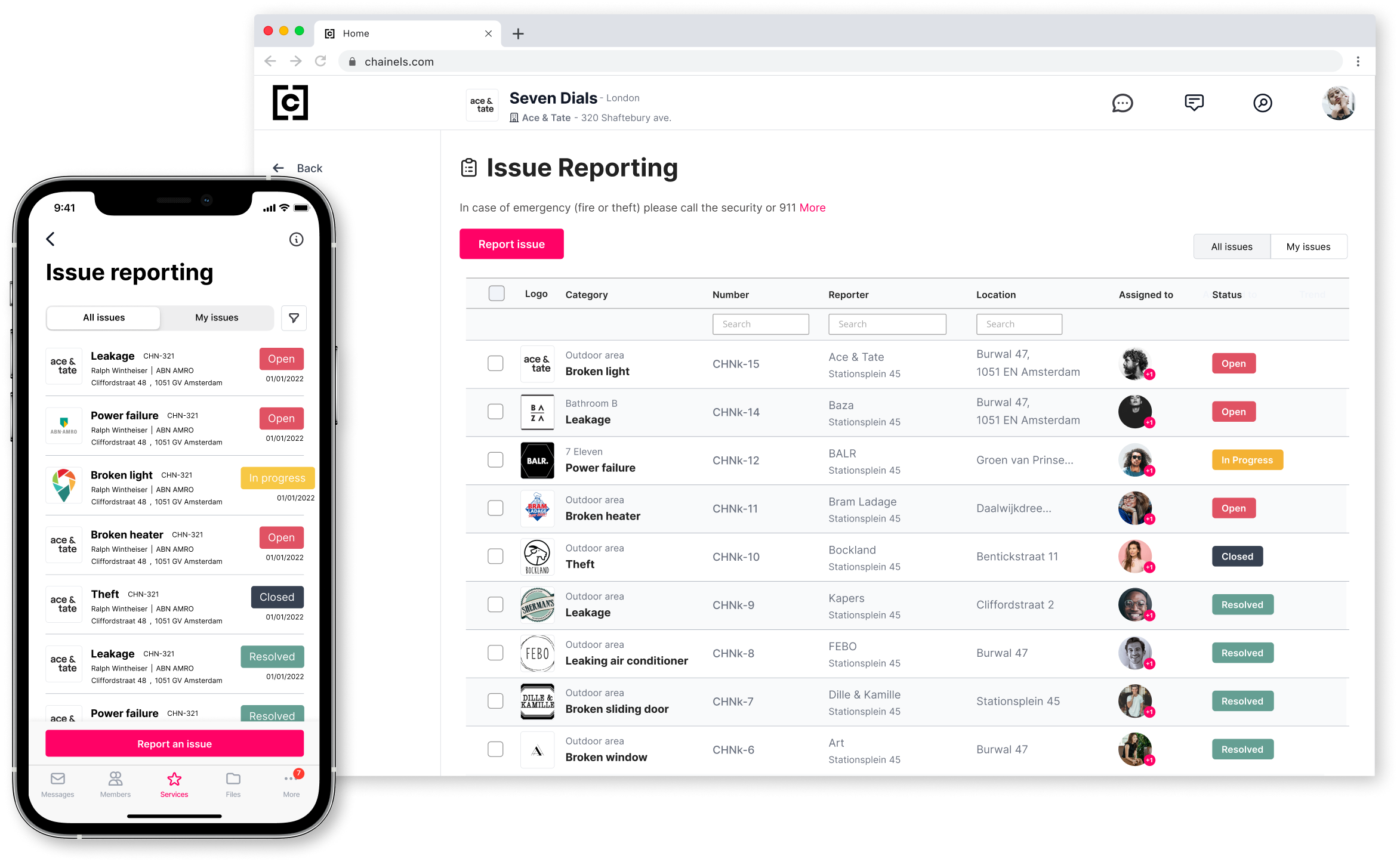 issue reporting - web & app 5